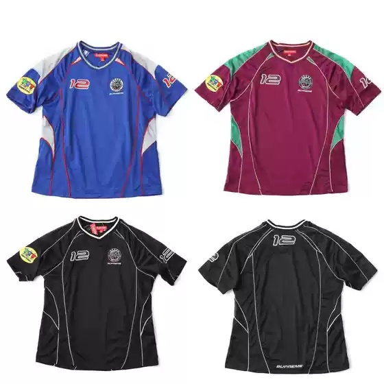 Cross-Border Sup Fw25 Week1 Ping Scr Jes Embroidered Patch Short-Sleeved Football Jersey, Same Style for Men and Women