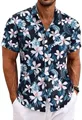 White floral-navy blue