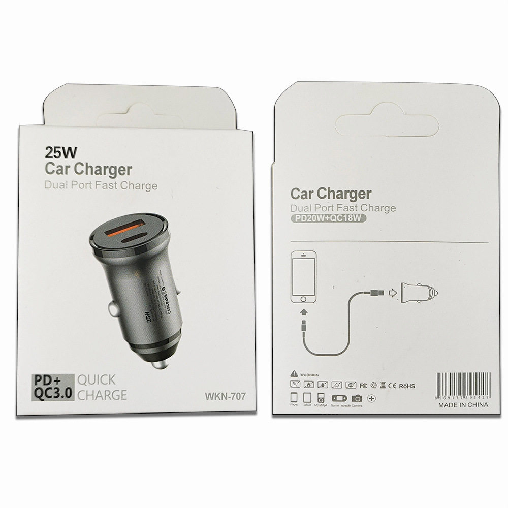 30W Qc4.0+Pd Dual-Line Fast Charging Mobile Phone Car Charger Type-C Car Charger