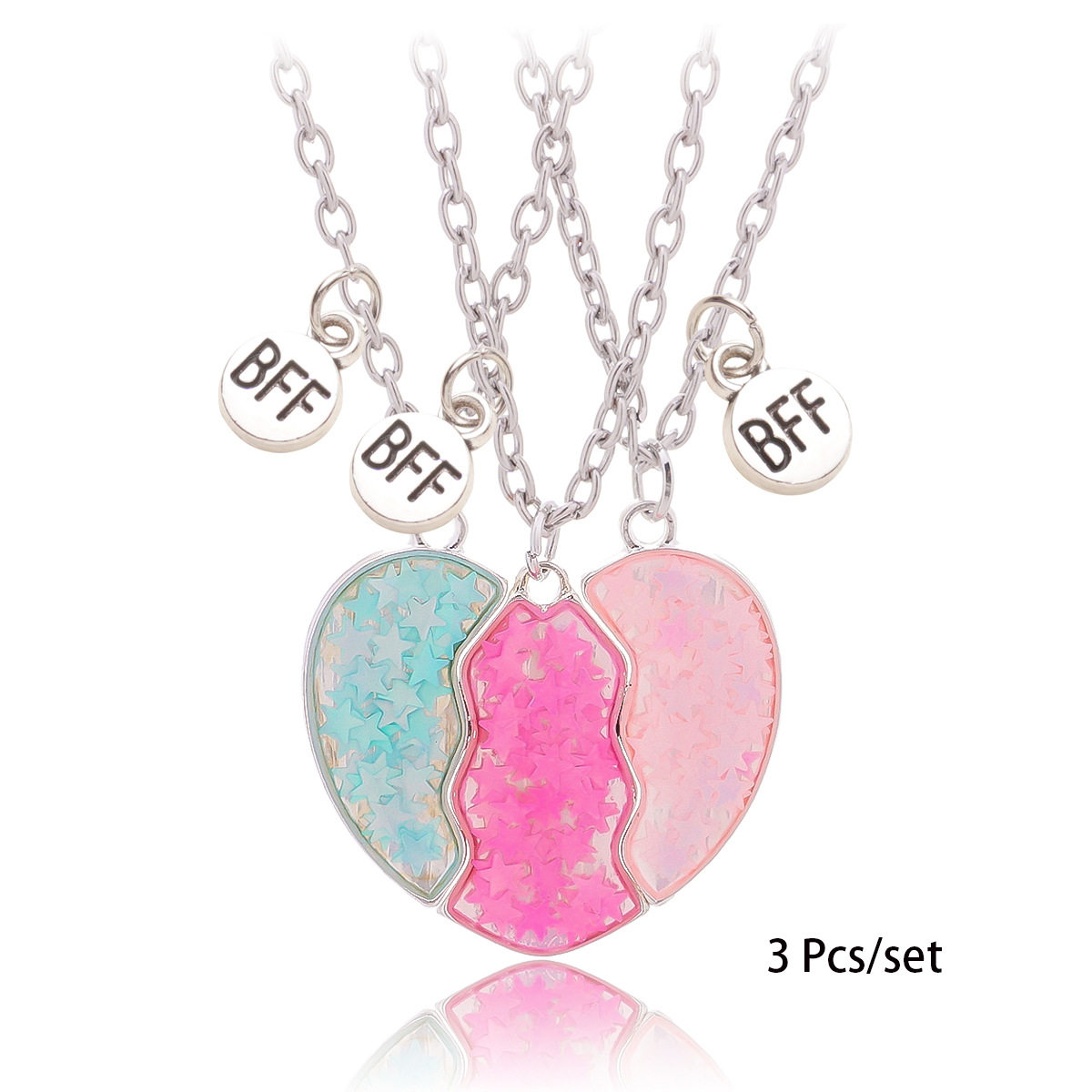 厂家供应儿童项链海豚滴油创意磁铁拼接爱心项链 拼接爱心礼物