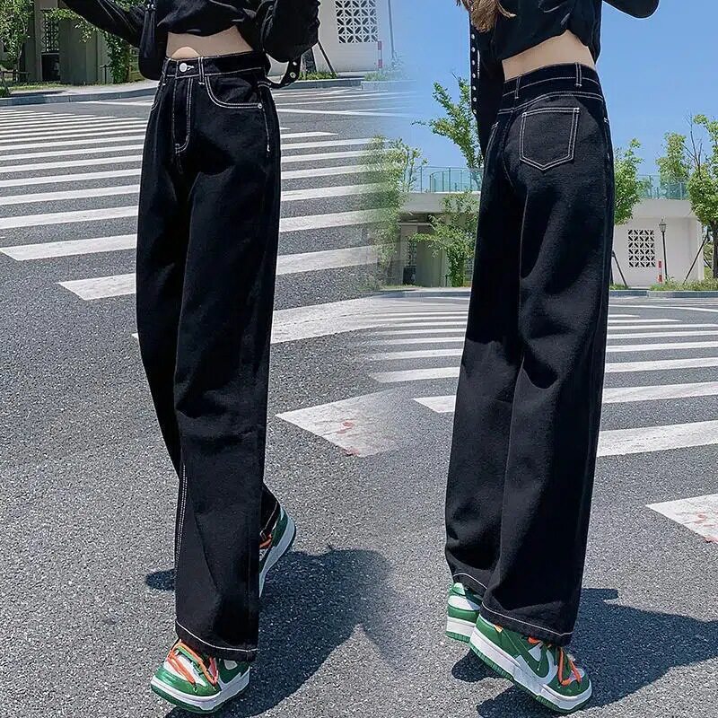 High Waisted Womens Jeans Loose Fit Straight Leg Casual Style Spring Collection Wholesale Available