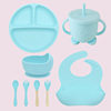 Silicone Children's Dinner Plate, Food-Grade Tableware Set, Maternal and Infant Products, Baby Food Bowl, Feeding Fork, Spoon, Suction Cup for Infants and Children