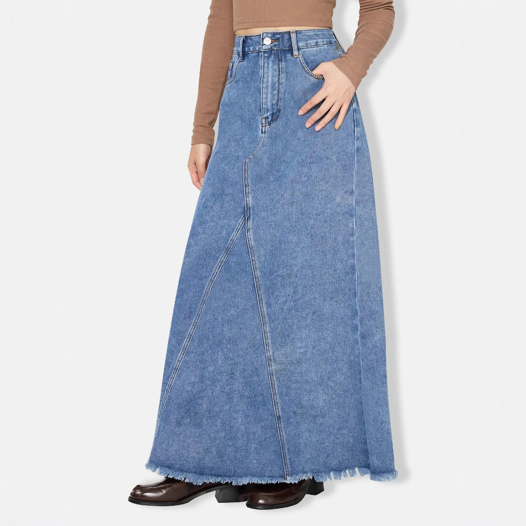High Waisted Vintage Denim Skirt Casual Style Comfortable Fit Versatile for Everyday Wear Wholesale Available