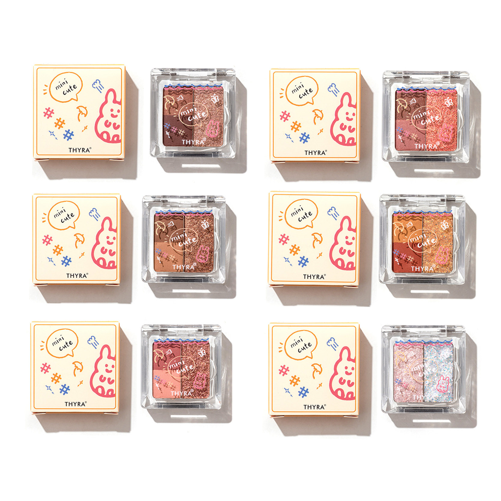 Thyra three-color eye shadow color matching ground color sequins Pearl matte light shadow student affordable eye shadow