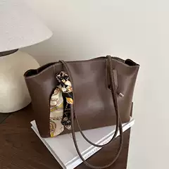 Vintage PU Leather Women's Casual Tote Shoulder Bag for Commute