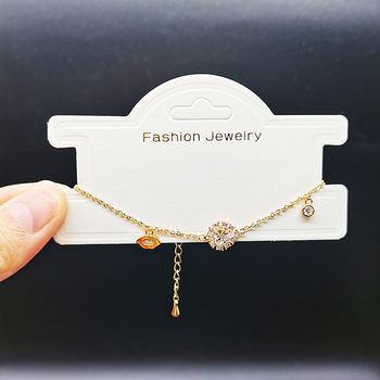 9*5 new concave-convex bracelet paper card hair rope I-shaped cardboard jewelry storage white card bronzing hair accessories paper card