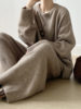 Yanshuang Soft and Waxy Loose Pullover Sweater Suit Pants Women's Autumn and Winter Korean Casual Knitted Pants Two-Piece Set P1015