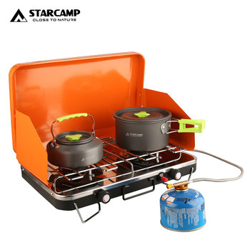 Starcamp Outdoor Stove Camping Double-Head Gas Stove Camping Fierce Stove Split Cassette Stove Portable Windproof