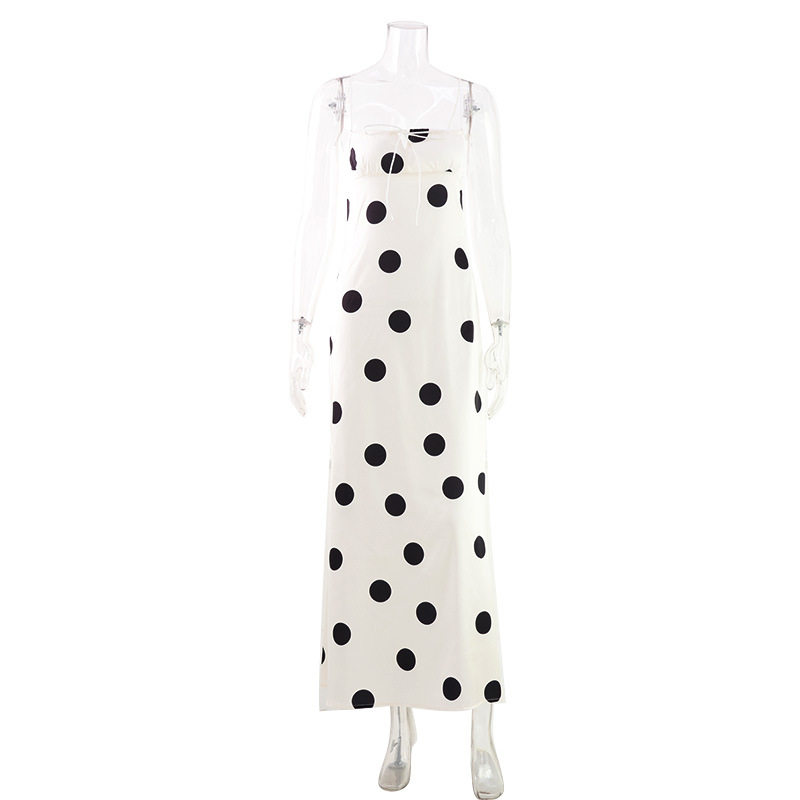 Elegant Off Shoulder Bodycon Summer Dress Polka Dot Design Slim Fit Soft Fabric Perfect for Parties and Events
