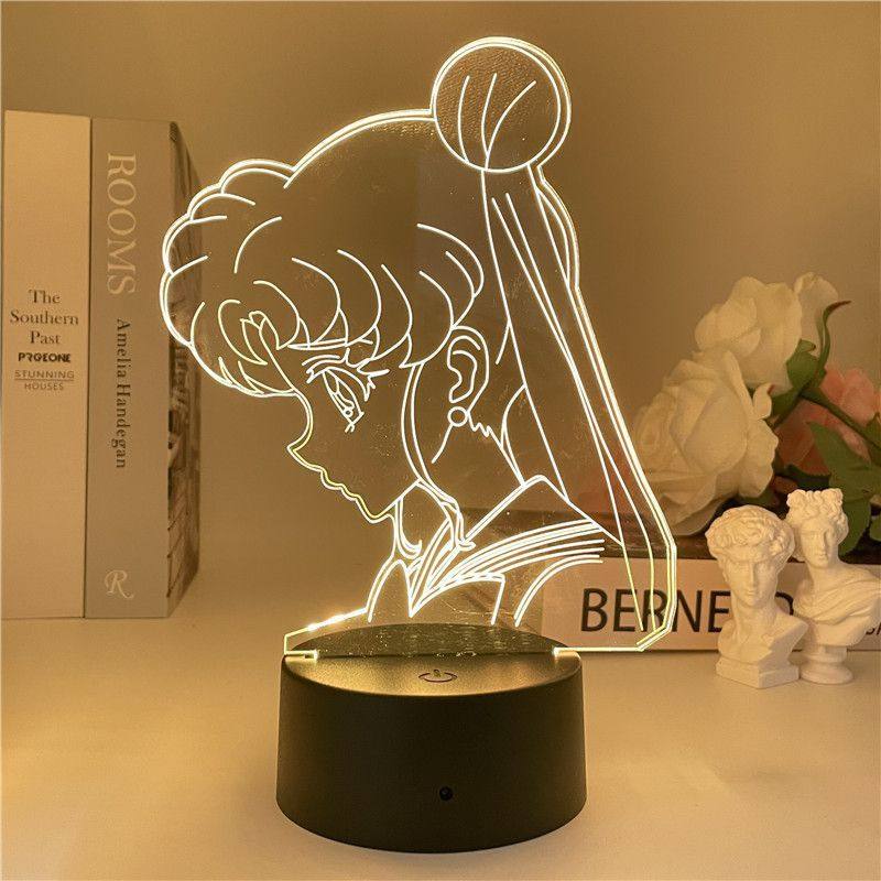 Usb Nightlight Sailor Warrior Day Man Doll Yummy Computer Desktop Decoration Room Atmosphere Light for Girls