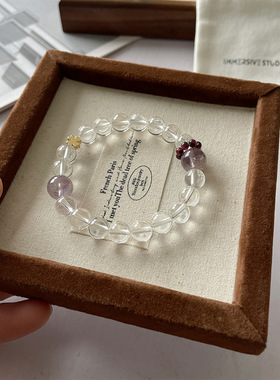 【紫气东来】天然白水晶手链女原创设计考研上岸水晶手串简约百搭