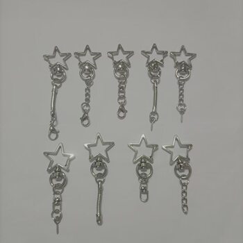 Manufacturer Five-Pointed Star Restraint Buckle 8-Character Buckle Heart-Shaped Spring Buckle Zinc Alloy Bag Key Chain Pendant Wholesale Car Key