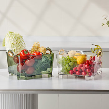 Nordic Style Household Self-Draining Drain Basket Plastic Large Vegetable Basket Kitchen Sink Transparent Fruit Plate Wholesale