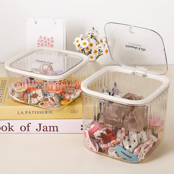 Hair Accessory Storage Box, Acrylic Transparent Cosmetics and Skincare Small Item Organizer, Stackable Jewelry Storage Box