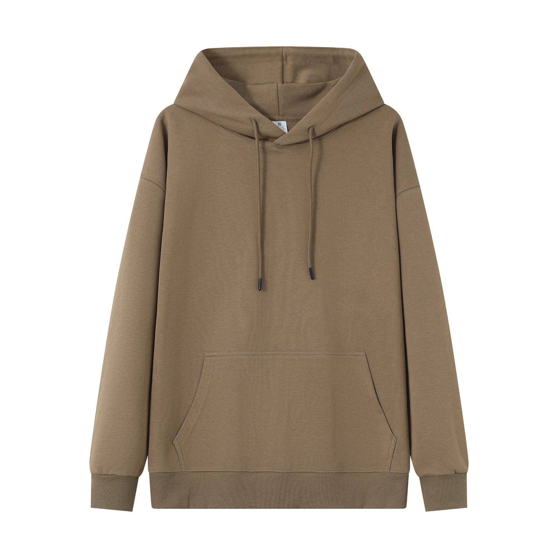 秋冬300g重磅连帽卫衣华棉纯色双层帽加绒潮牌休闲宽松卫衣上衣女