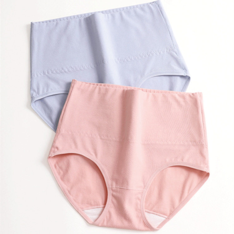 Xinjiang Long-Staple Cotton High-Waist Underwear Women's Pure Cotton Tummy Control Seamless Breathable Large Size Women's Briefs Factory Wholesale