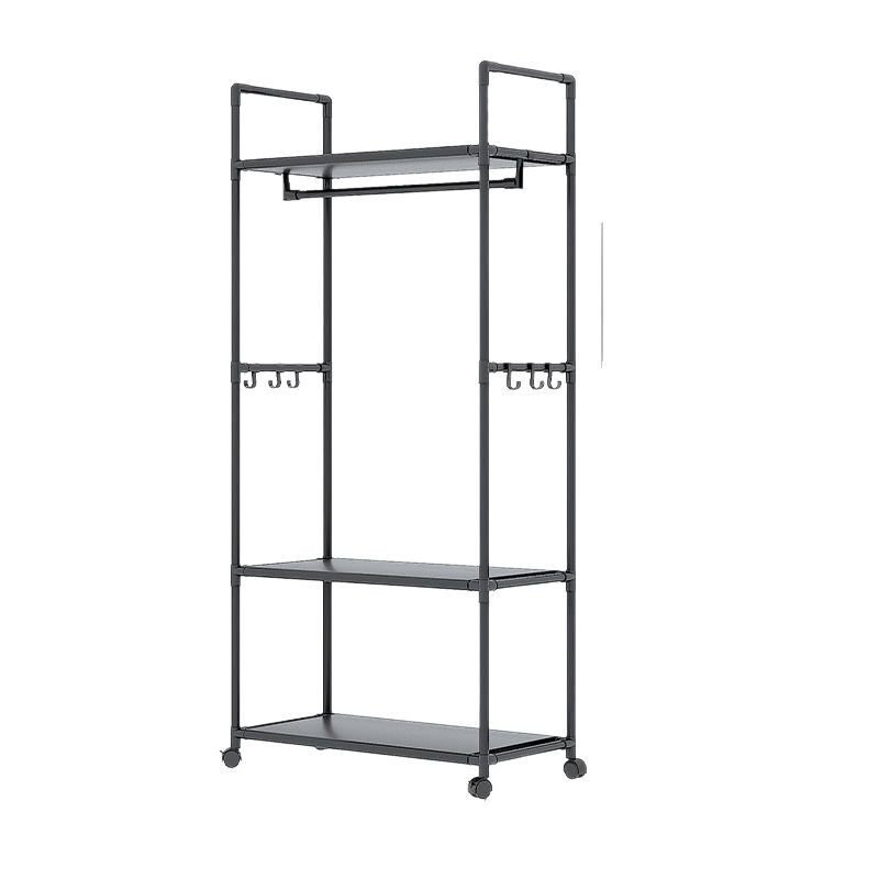 Simple Multifunctional Coat Rack Storage Rack Household Dormitory Floor Hanger Movable Clothes Rack Storage Rack