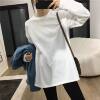 230 grams of heavy weight Xinjiang long staple cotton long sleeve T-shirt loose solid color coat white seamless bottoming men's and women's