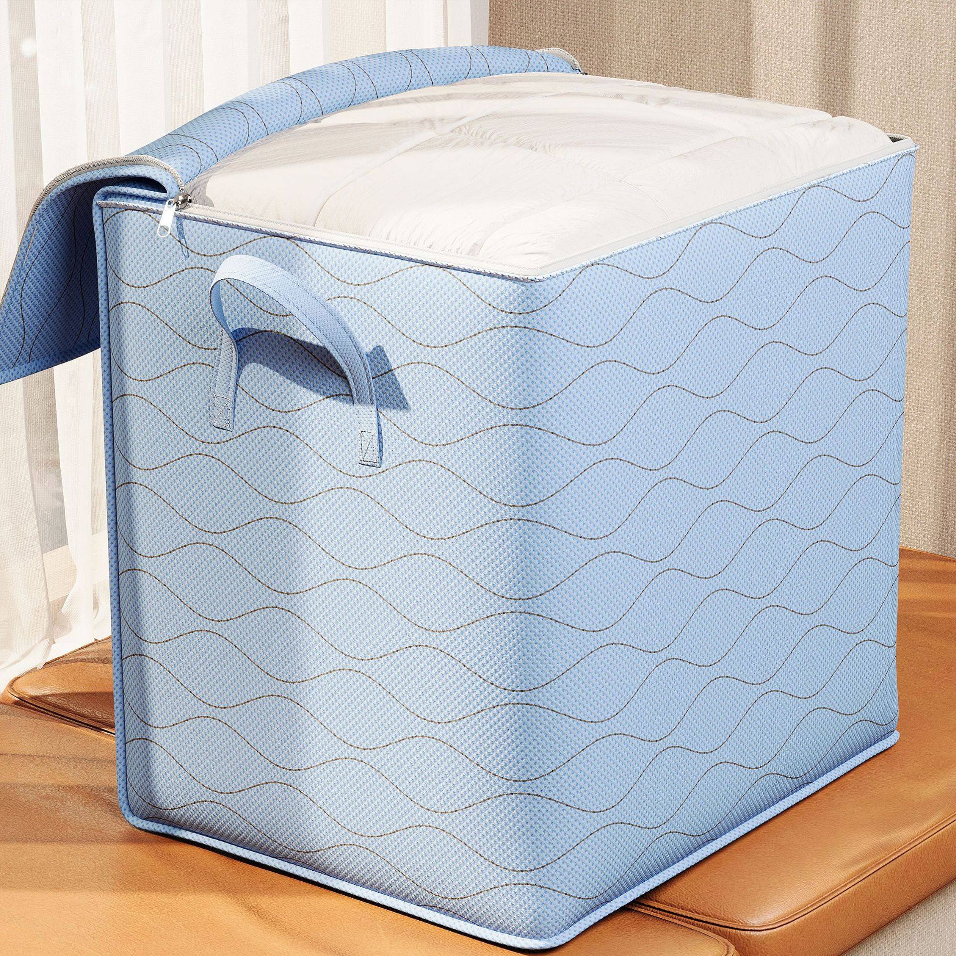 Fabric Storage Bag Large Capacity Moving Basket Wardrobe Clothes Moisture-Proof Mildew-Proof Quilt Clothes Storage Bag Tiling Box