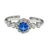 Light Luxury Niche Retro Sapphire Blue Zircon Open Ring for Women, Minimalist Style, Unique High-End Feel, Simple and Fashionable Index Finger Ring