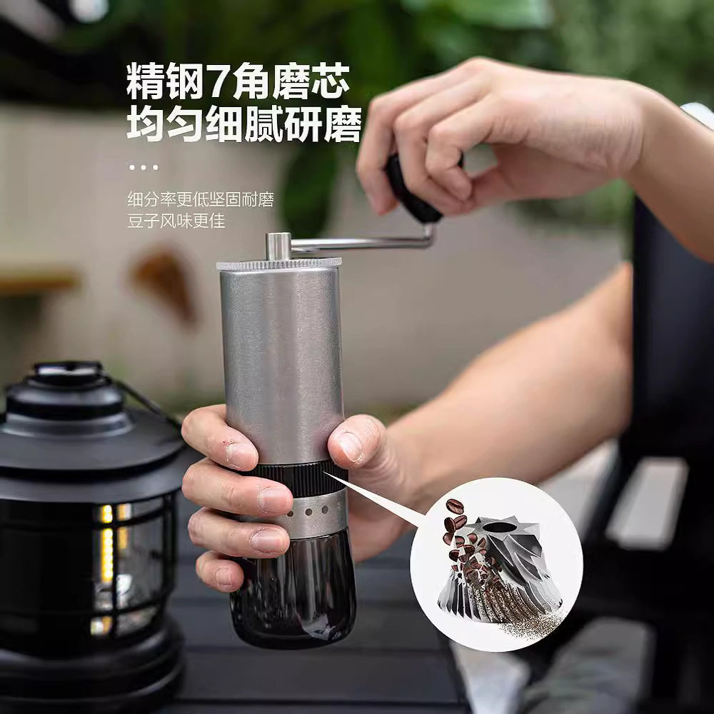 in stock Planetary Bean Grinder External Adjustment Hand Bean Grinder Seven Angle Steel Core Coffee Grinder Hand Coffee Machine