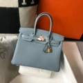 Linen blue gold buckle