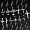 2026 New European and American Style Cross Necklace for Men, Simple Long Gothic Retro Stainless Steel Non-Fading Pendant for Women