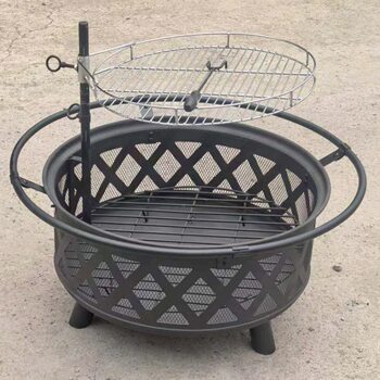 Double-layer barbecue grill courtyard brazier outdoor heating stove rotatable barbecue stove multi-functional barbecue stove tea
