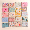 Mini Small Pocket Wallet Fresh Canvas Floral Fabric Card Holder Zipper Coin Purse Student Coin Storage Pouch