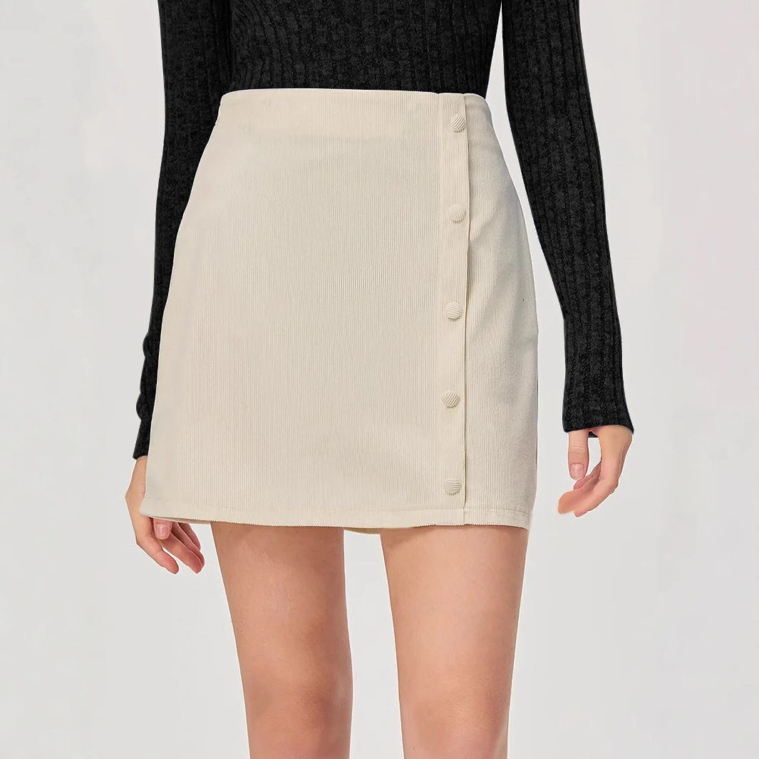 Corduroy Midi Skirt Elegant Design High Quality Fabric Versatile Style Perfect for Casual and Formal Occasions