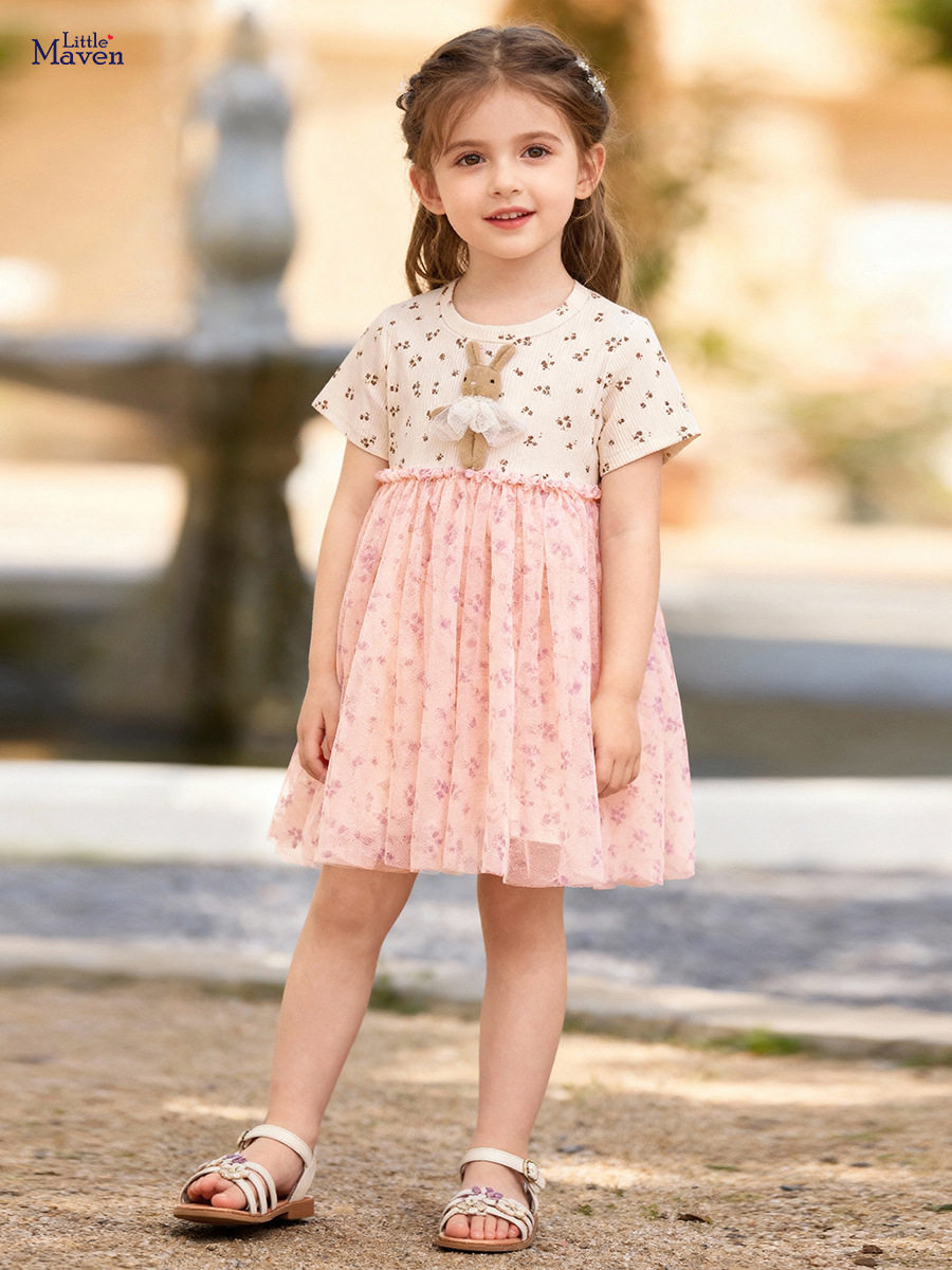 [Style] Cute Girls' Dress, Cute 3D Rabbit Summer Kids' Tulle Dress