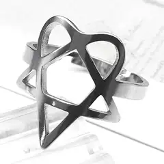 Cross-border New Hollow Five-pointed Star Stainless Steel Ring Fashion Neutral Style Light Luxury Titanium Steel Accessories