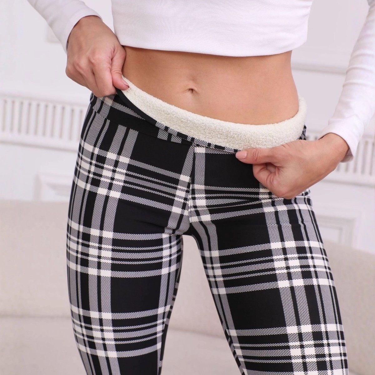 跨境专供加绒加厚光板羊羔绒打底裤女秋冬高腰紧身裤保暖裤瑜伽裤