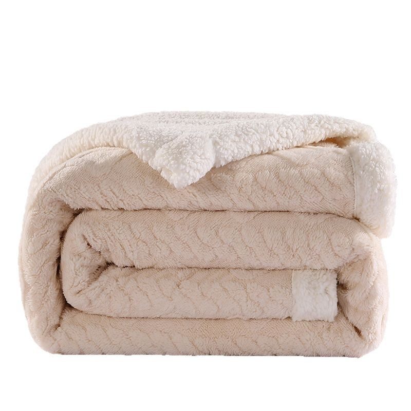 Thickened Taffeta Fleece Blanket, Lamb Fleece Sofa Blanket, Office Nap Dormitory Blanket, Suitable for All Seasons, Soft and Warm