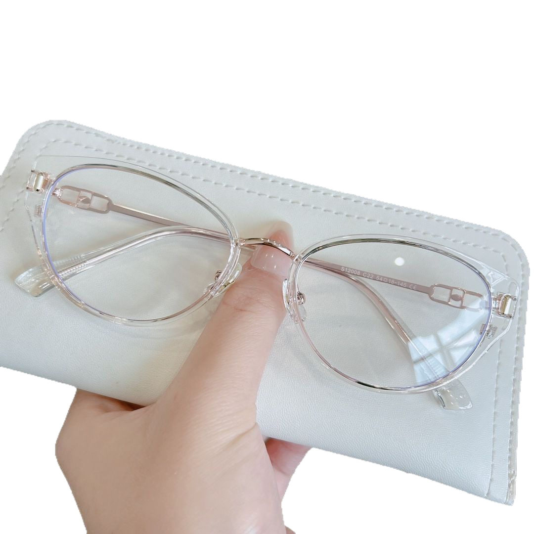 S12008 New Butterfly Frame Square Round Face Skinny Face Artifact Mirror Leg Design Fashion All-match Myopic Glasses Frame