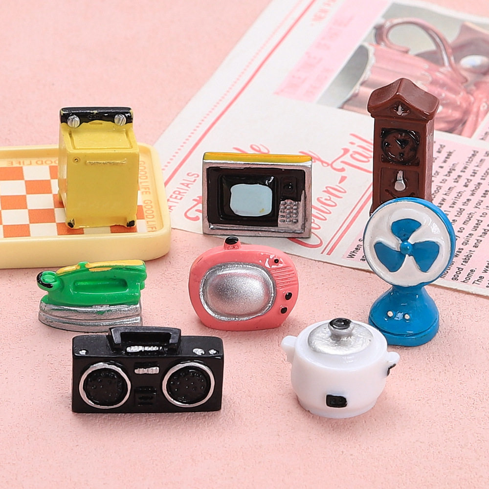 Vintage small household appliances miniature children's fun handmade diy cream resin accessories creative shoe buckle hairpin resin accessories