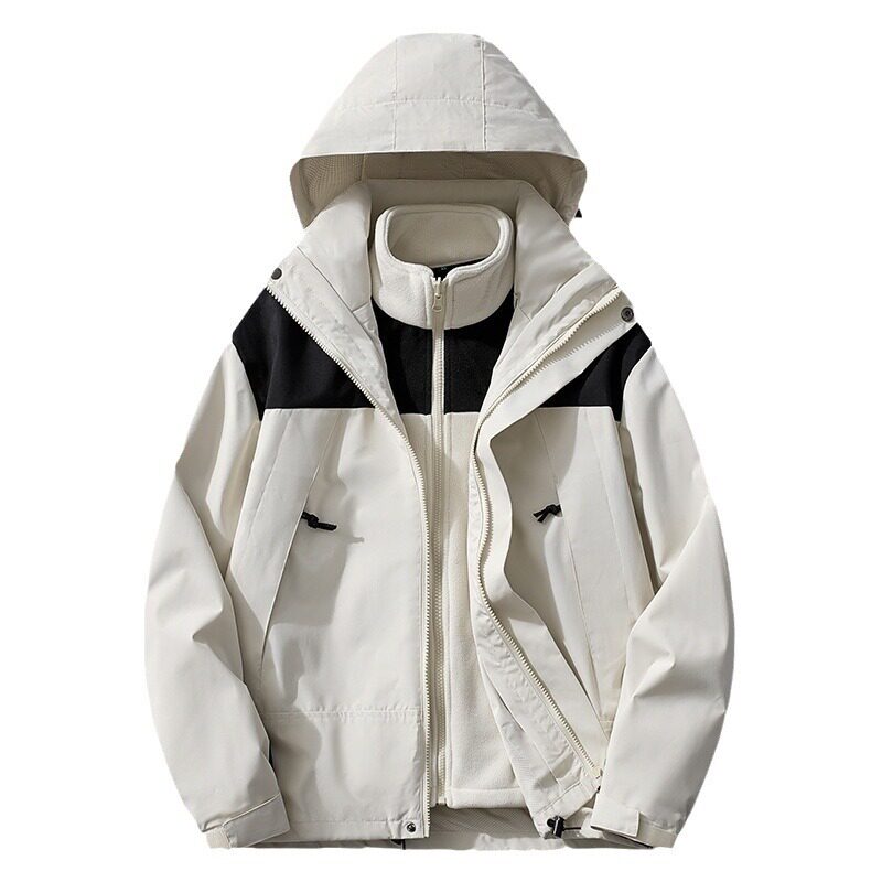 Women's 2023 New Outdoor Three-in-One Waterproof Windproof Xizang Travel Jacket Mountaineering Suit for Men