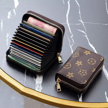 Accordion Card Holder for Women, Anti-Degaussing, Multiple Card Slots, Exquisite Bank Card Holder, Ultra-Thin Small Card Holder, Id Zipper Bag, Universal