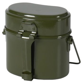GKR Folding Aluminum German-style Single Soldier Lunch Box Outdoor Camping Portable Cookware Field 79-style Multi-functional Hanging Pot for Burning