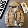 Down Jacket Men's Autumn and Winter 2024 New Light Clothing Pure Color Fleece-Lined Thickeneded Work Jacket