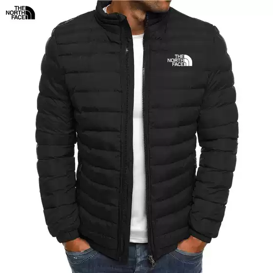 Cross-Border Winter Men's Stand-Up Collar Cotton Jacket Zipper Cardigan Feather Cotton Jacket Casual Large Size Cotton Jacket Warm Cotton Jacket