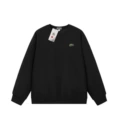 Cotton crew neck black - red stitch