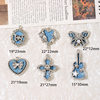 Denim Style Heart Butterfly Cross Violin Alloy Denim Pendant DIY Handmade Earrings Jewelry Accessories