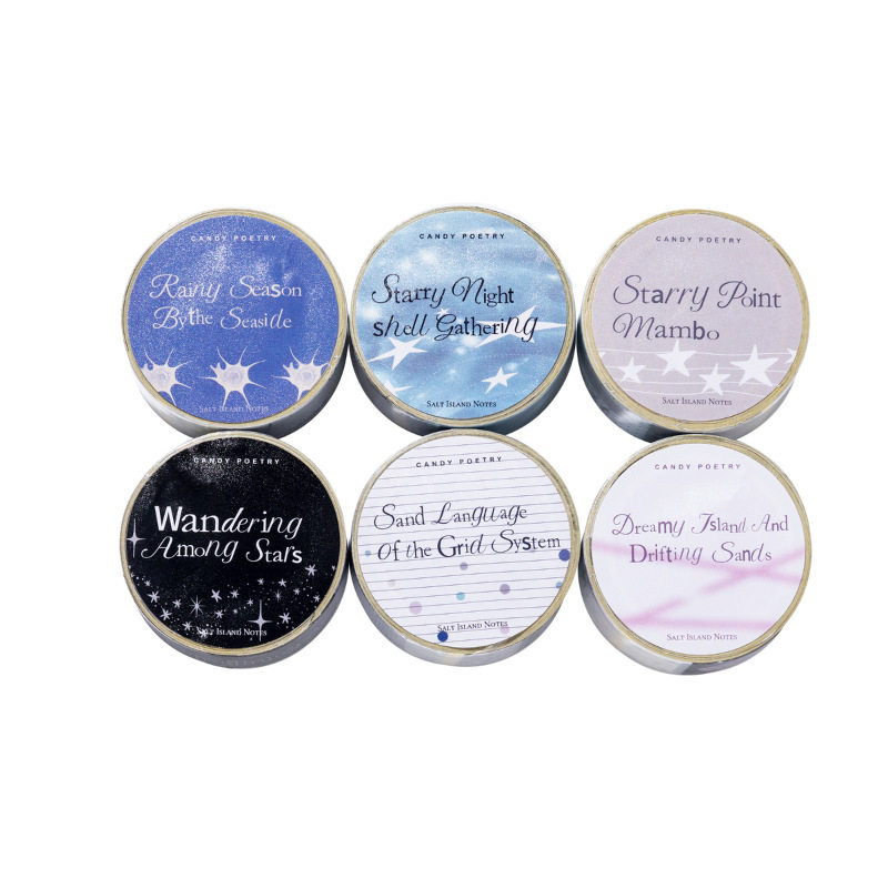 Sugar Poetry Frosted Silver Tape Salt Island Series Korean Style Ins Style Versatile Material Children's Journal DIY Collage