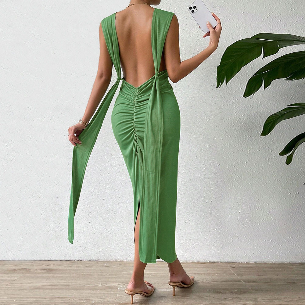 Sexy Backless Bodycon Cami Dress Spring Summer Collection Perfect for Parties Wholesale Available