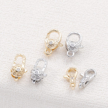 Zhongxing's New Lobster Clasp Pattern Spring Buckle Color-Preserving Gold Universal Buckle Bracelet Necklace Connection Buckle Finishing Buckle