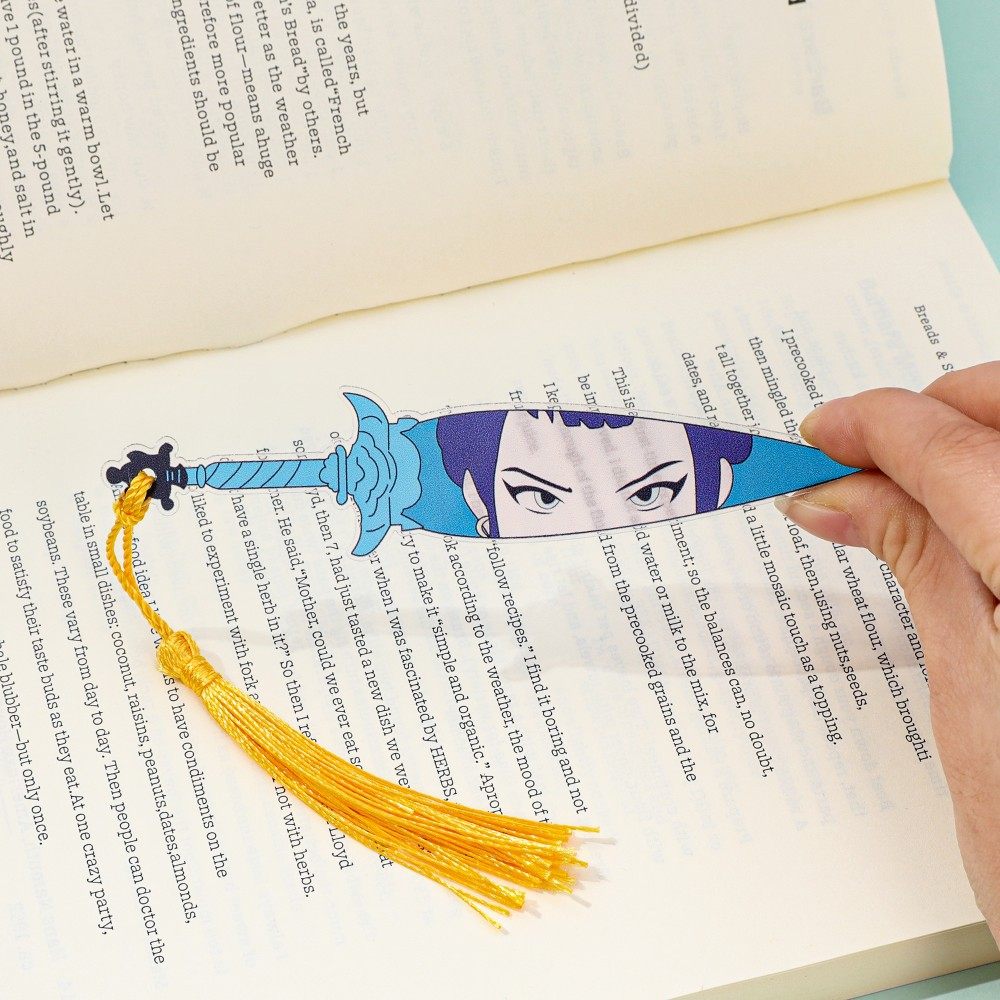 Cross-Border Knife-Shaped Demon Hunters K-Pop Demon Hunters Themed Acrylic Tassel Bookmark