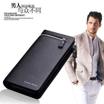 Manufacturers new men's mobile phone Bag Men's multi-functional large-capacity business zipper clutch bag wallet in stock