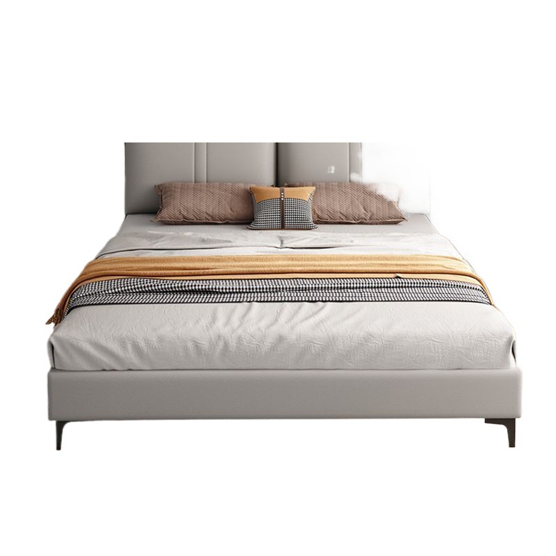 实木床意式1.8米双人床主卧经济型科技布床软包1.2m出租屋床1.5米