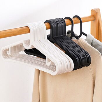 Plastic Groove Hanger Household Seamless Non-slip Hanger Student Dormitory Thickened Thickened Wide Shoulder Drying Hanger Bracket